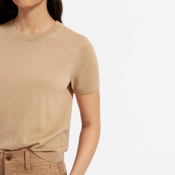 NEW Everlane Cashmere Tee Camel Size L! RARE! - Picture 3 of 9